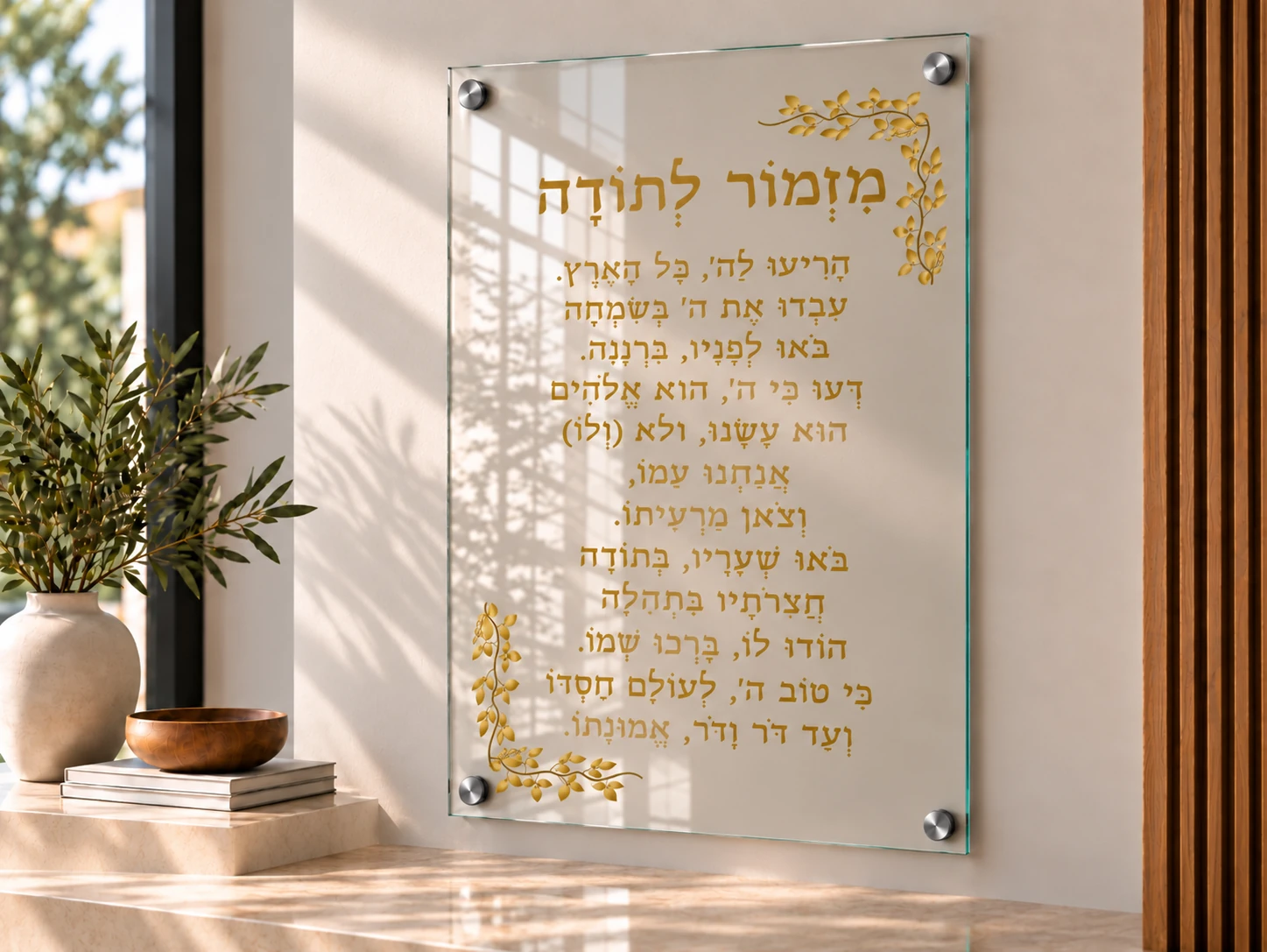 תמונת זכוכית מזמור לתודה דגם 003