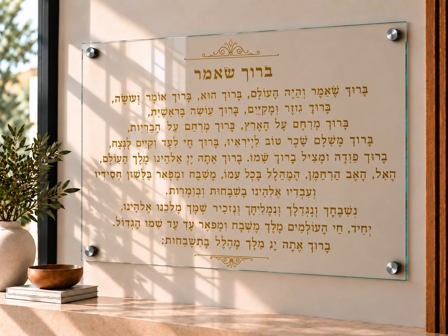 תמונת זכוכית ברוך שאמר דגם 016