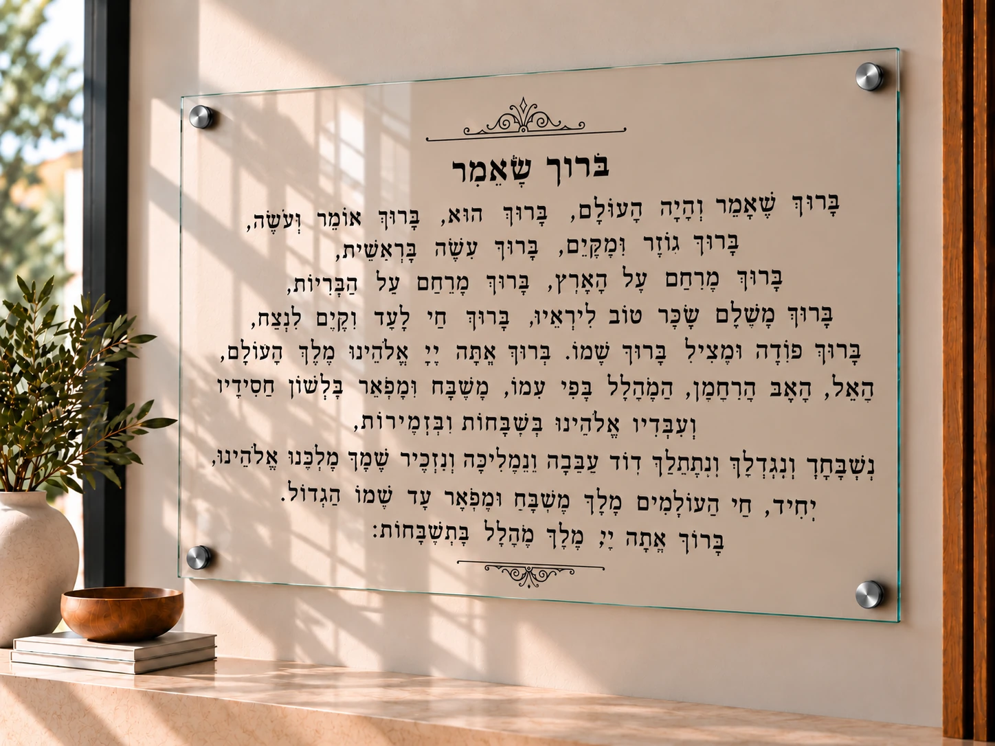 תמונת זכוכית ברוך שאמר דגם 015