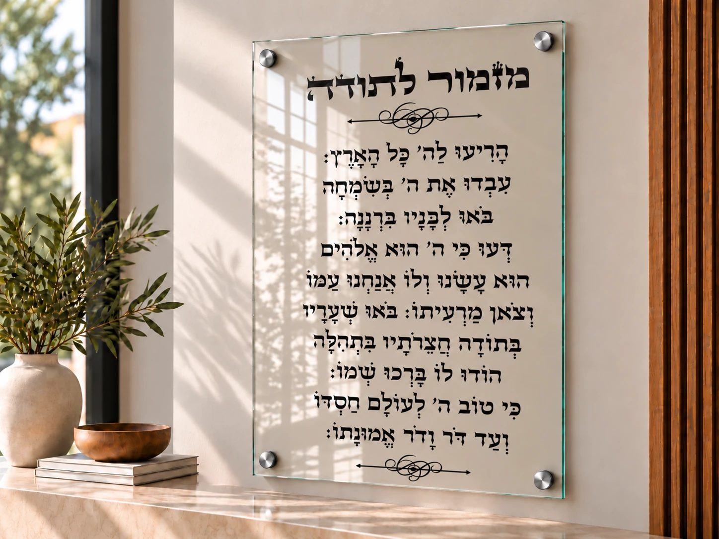 תמונת זכוכית מזמור לתודה דגם 005